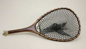 Large Fly Fishing Net of mixed woods, with added features.
