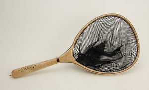 Medium sized Fly Fishing Net with brown trout inlay