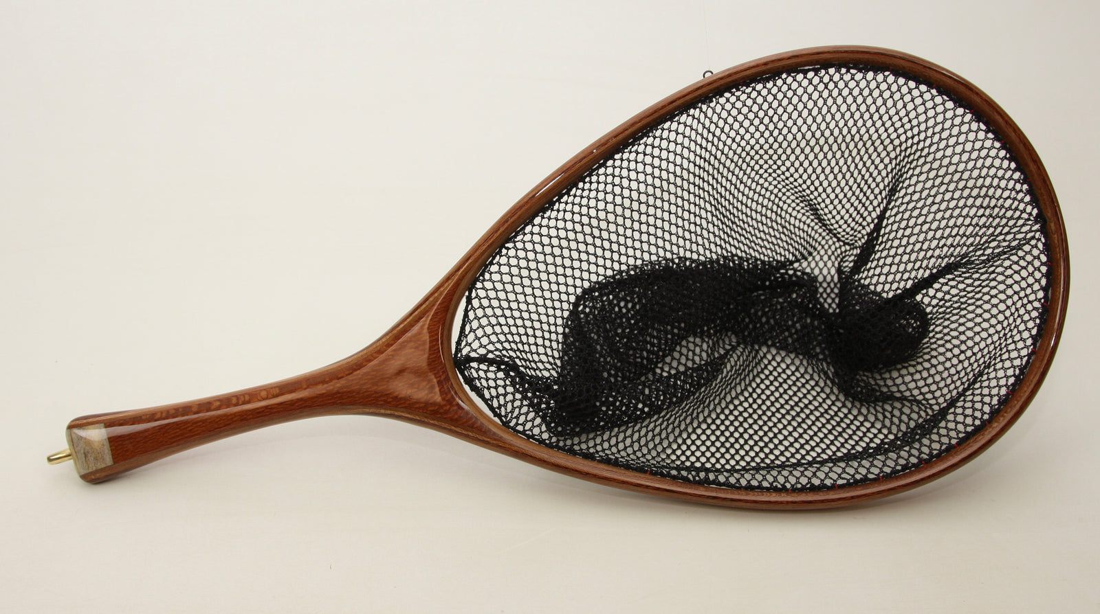 Medium Landing Net in Leopard wood and lace.
