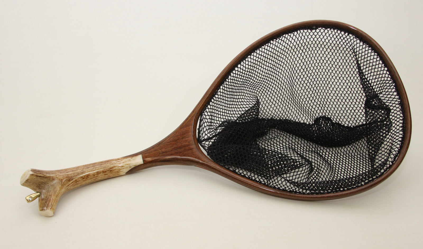 Medium sized Fly Fishing Net: Elk Antler and Walnut