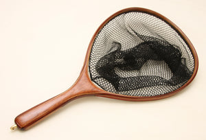 Medium sized Fly Fishing Net in American Lacewood and Mahogany