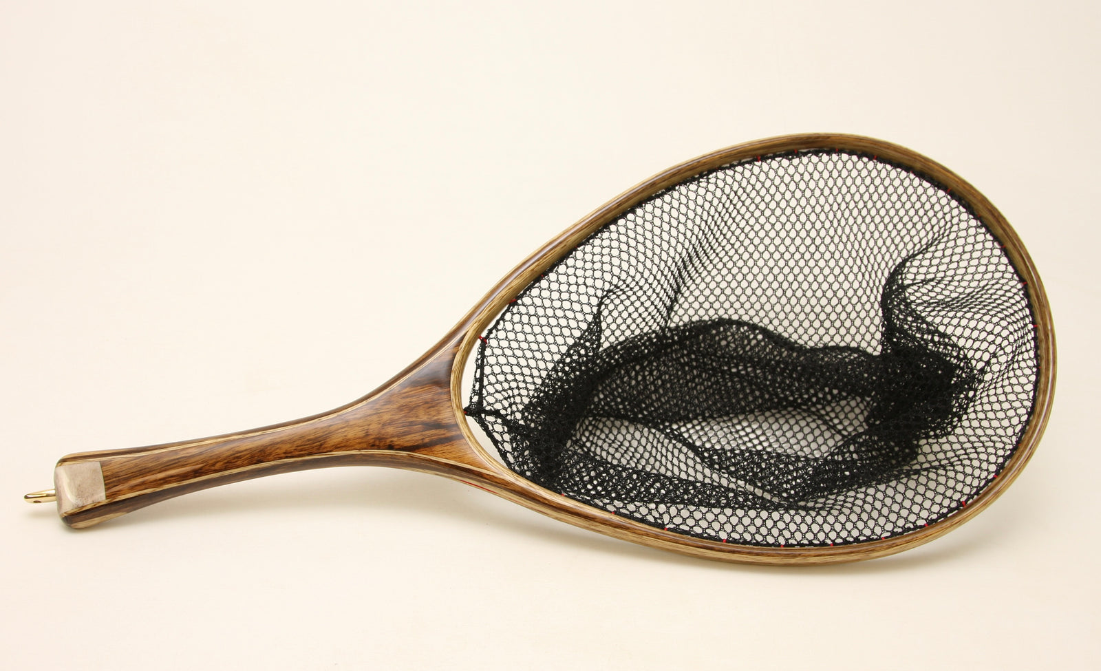 Medium sized Fly Fishing Net: Light and Dark Limba
