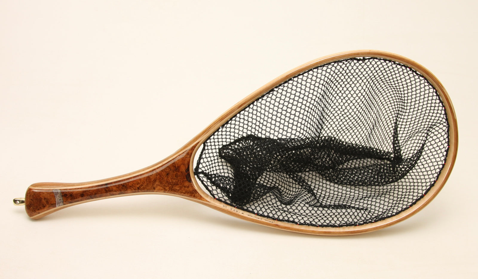 Medium sized Fly Fishing Net: Cherry burl, Elk and an Apology