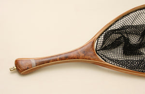 Medium sized Fly Fishing Net: Cherry burl, Elk and an Apology