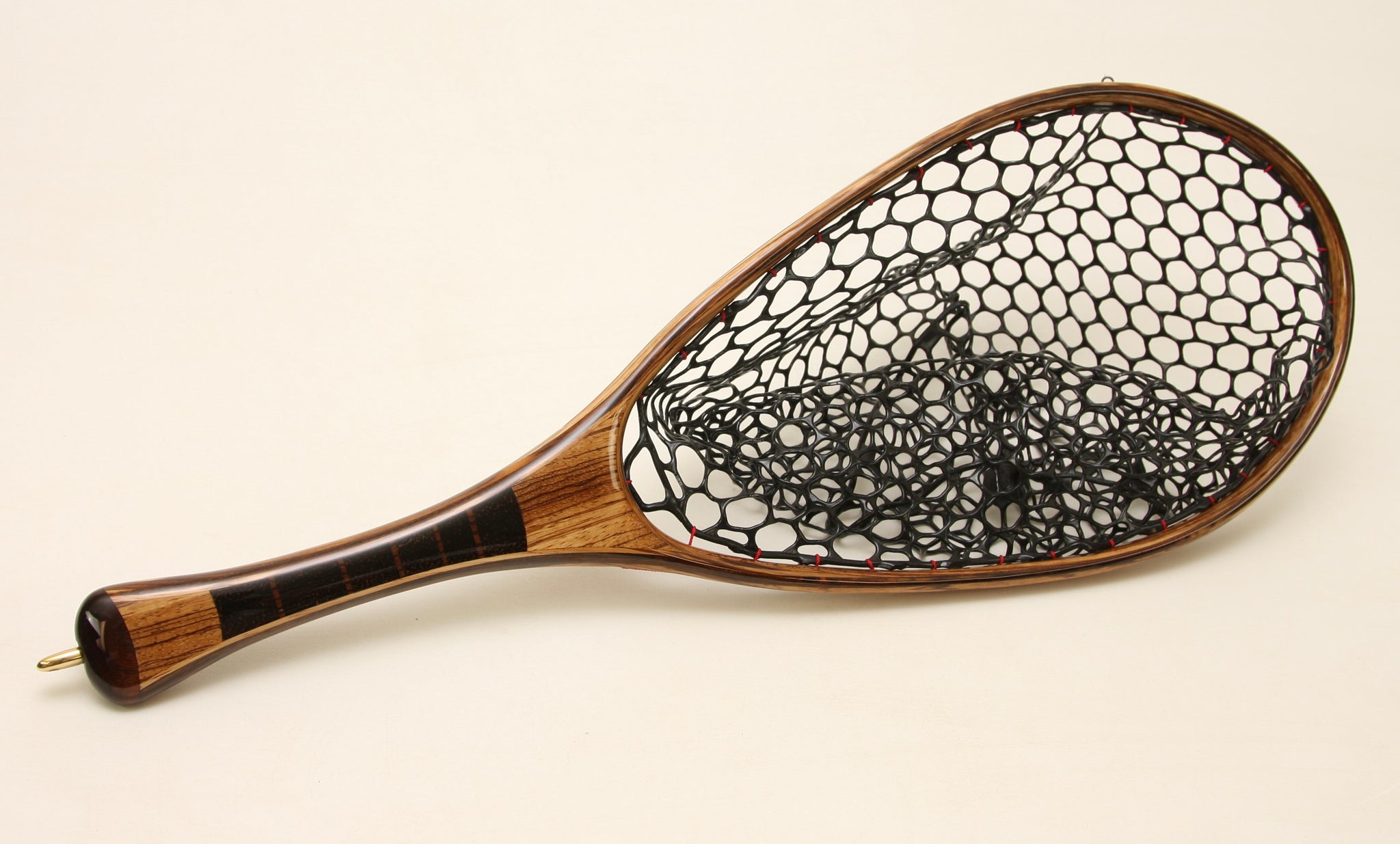 Custom handmade fly fishing landing net inspired by Africa