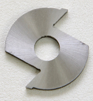 Close up of slot cutter for use in router bit.