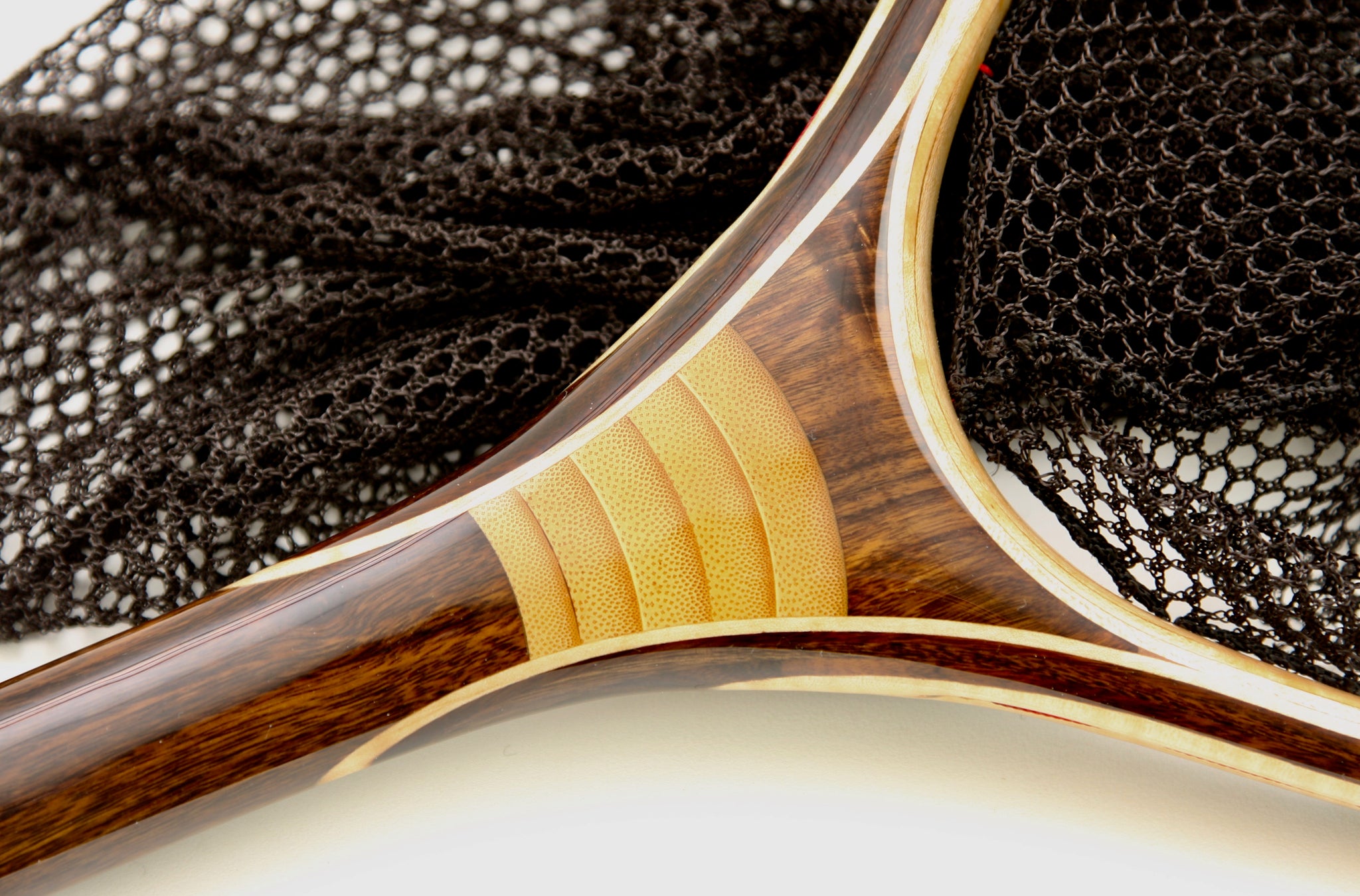 Stacked Bamboo handles for a custom fly fishing landing net. - Nets that  Honor the Fish