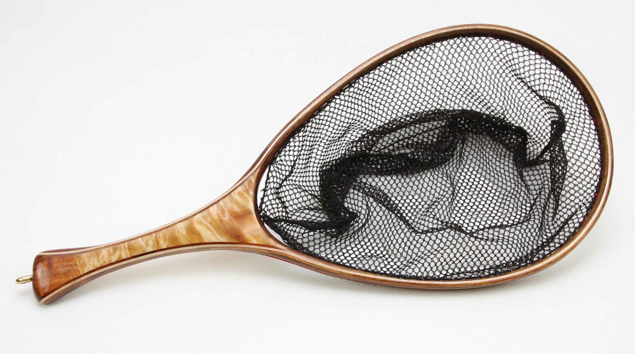 Medium sized custom Fly Fishing Landing Net: Koa and Quilted Maple - Nets  that Honor the Fish