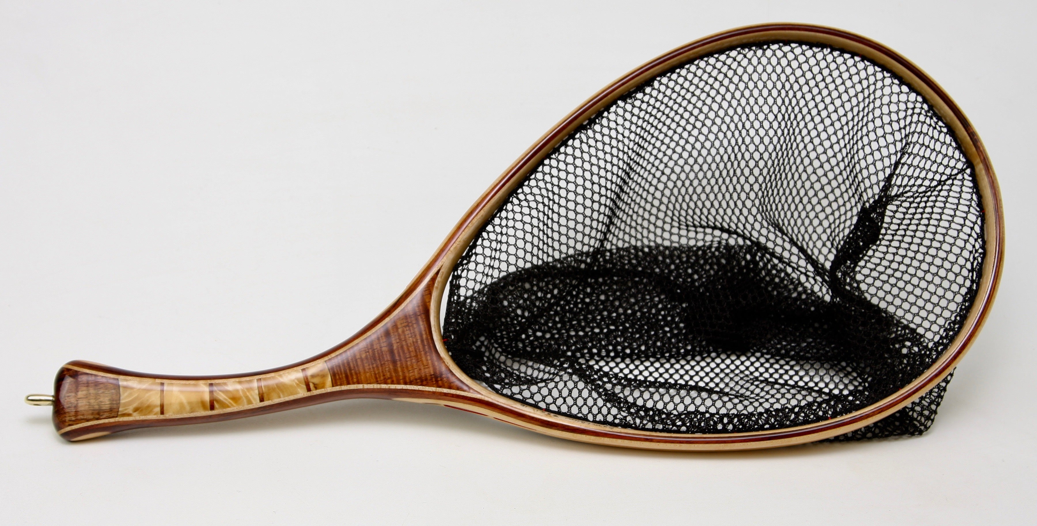 Medium sized Fly Fishing Net: Quilted Maple and Koa