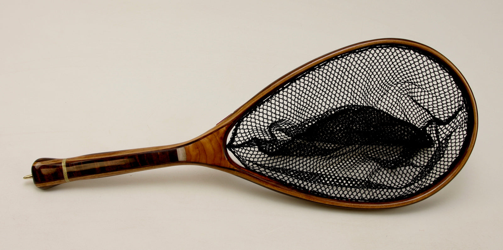 Medium sized Fly Fishing Net, a harmony of woods