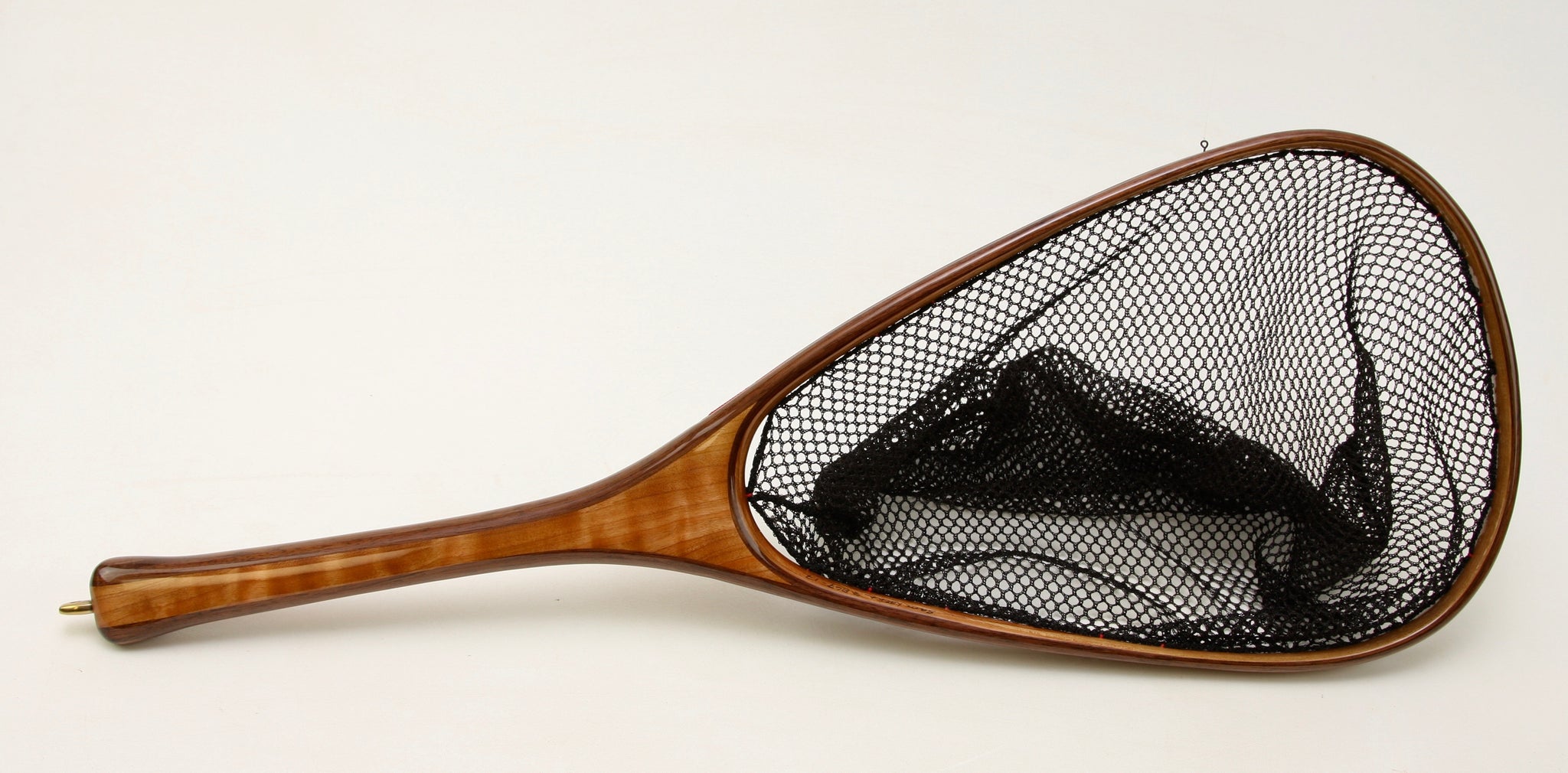 Medium sized Fly Fishing Net in Curly Cherry and Walnut - Nets