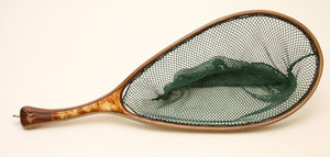 Medium sized, Custom Fly Fishing Net with Beautiful Burl