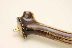 Close up of elk antler handle.