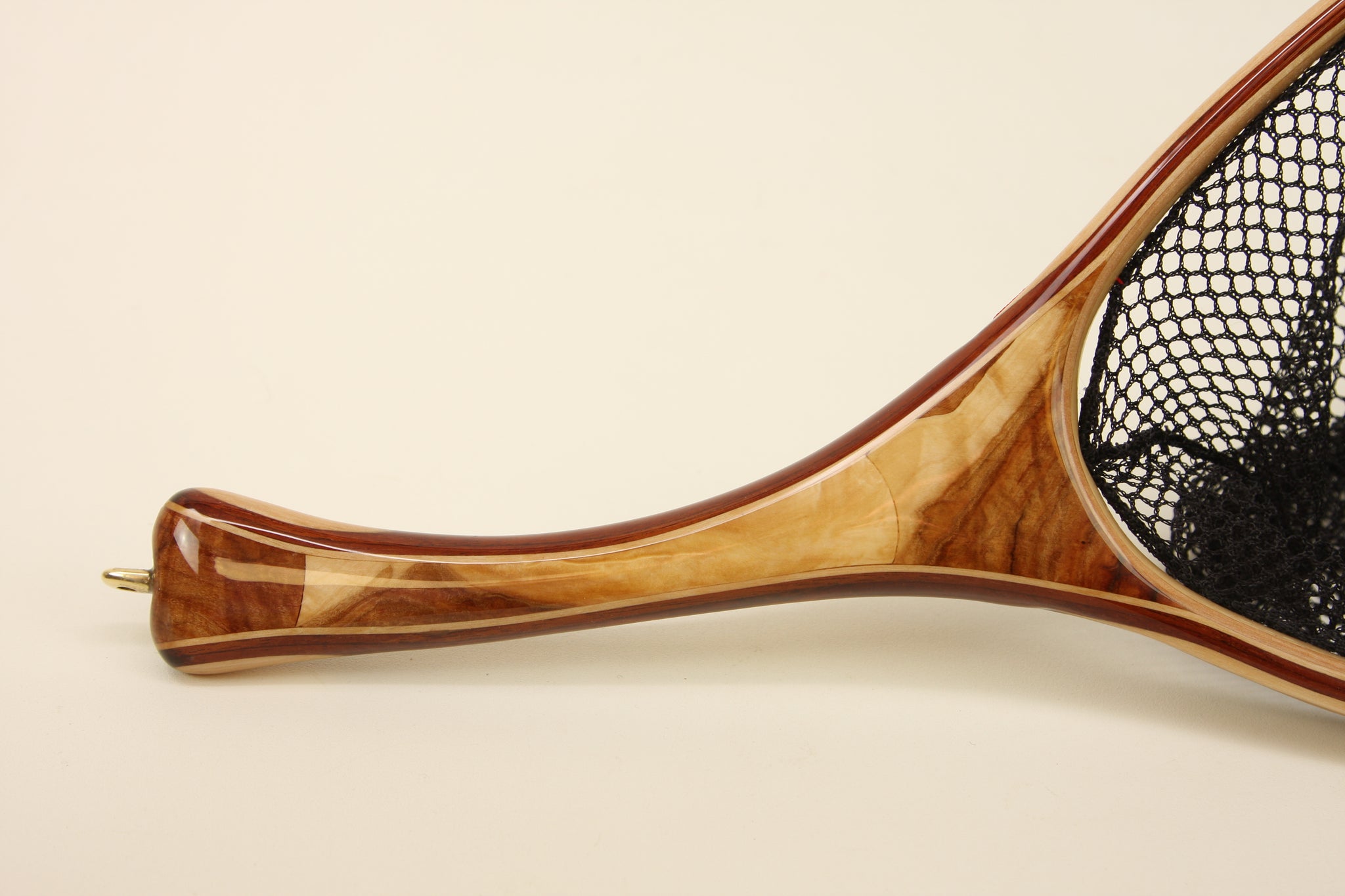 Medium Fly Fishing Net of Maple Burl and Mahogany