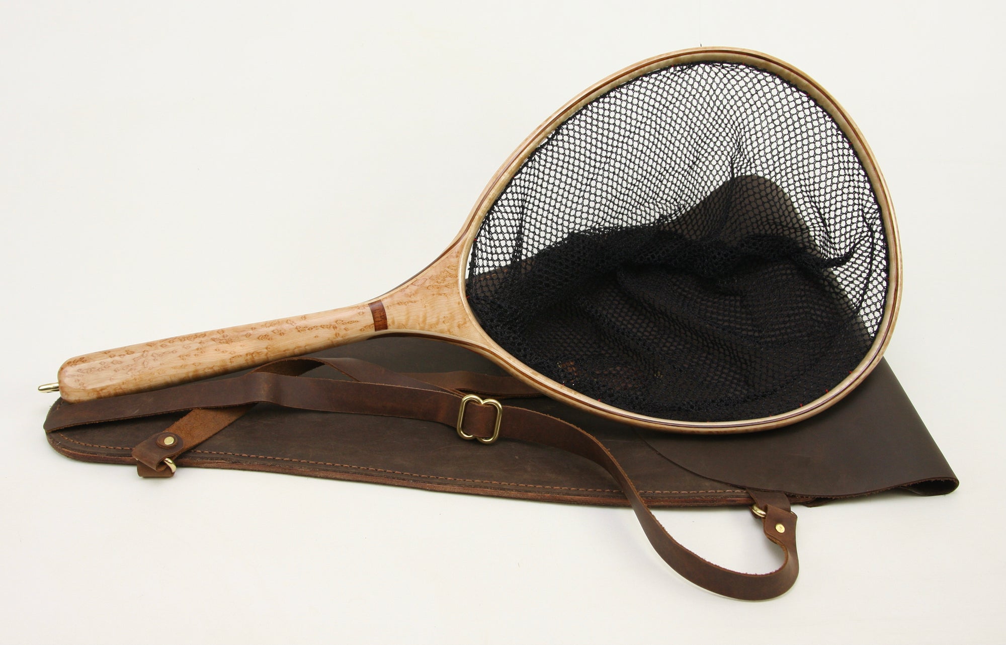 Medium sized Fly Fishing Net with brown trout inlay