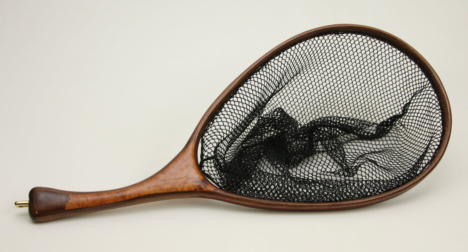 Medium sized Fly Fishing Net in Curly Cherry and Walnut - Nets