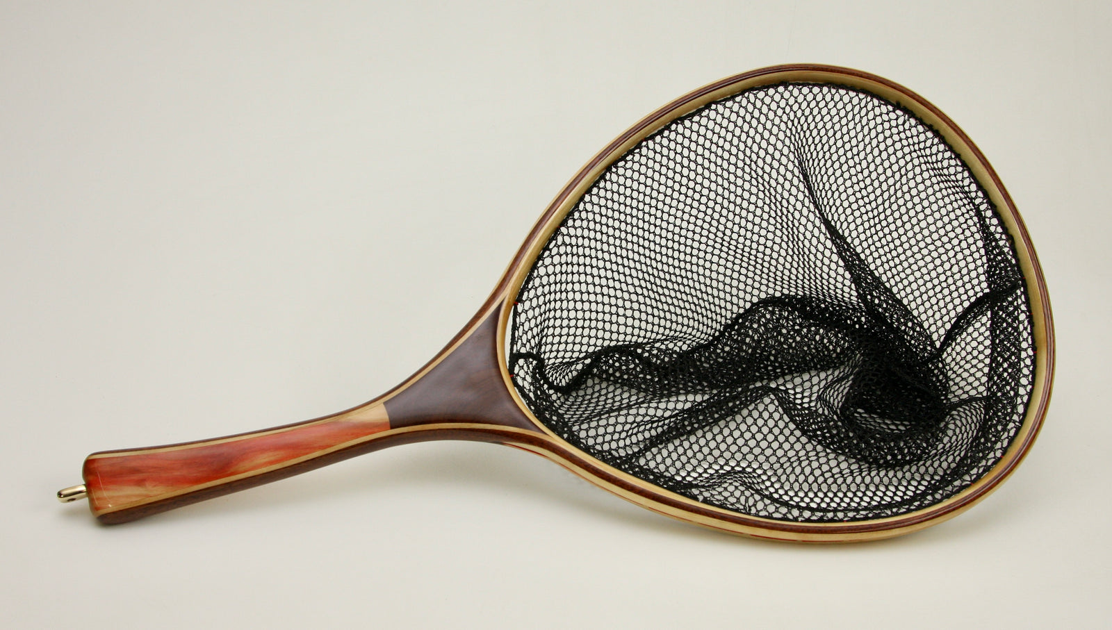 Medium sized Trout net: Boxelder and Walnut. Color me silly.