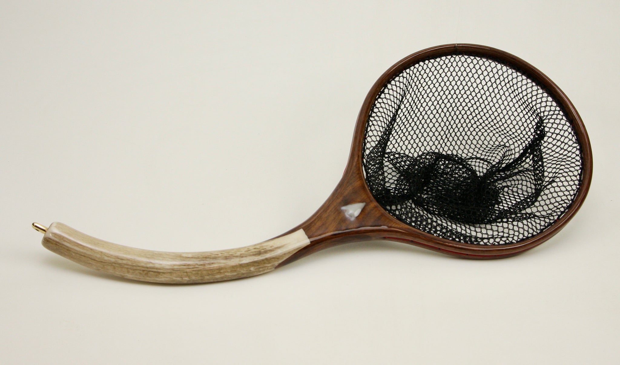 Small Custom Fly Fishing Net : Elk Antler and Walnut - Nets that