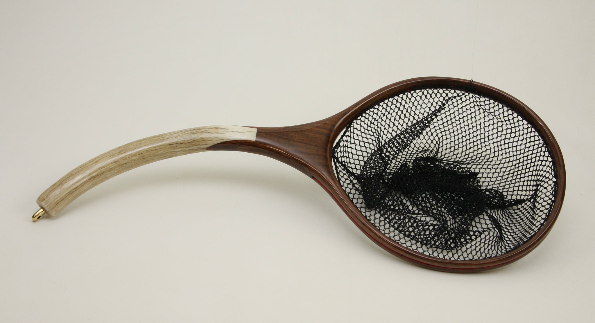 Small Custom Fly Fishing Net : Elk Antler and Walnut