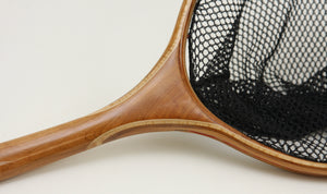 Smaller sized landing net with Uniquely carved cherry handle
