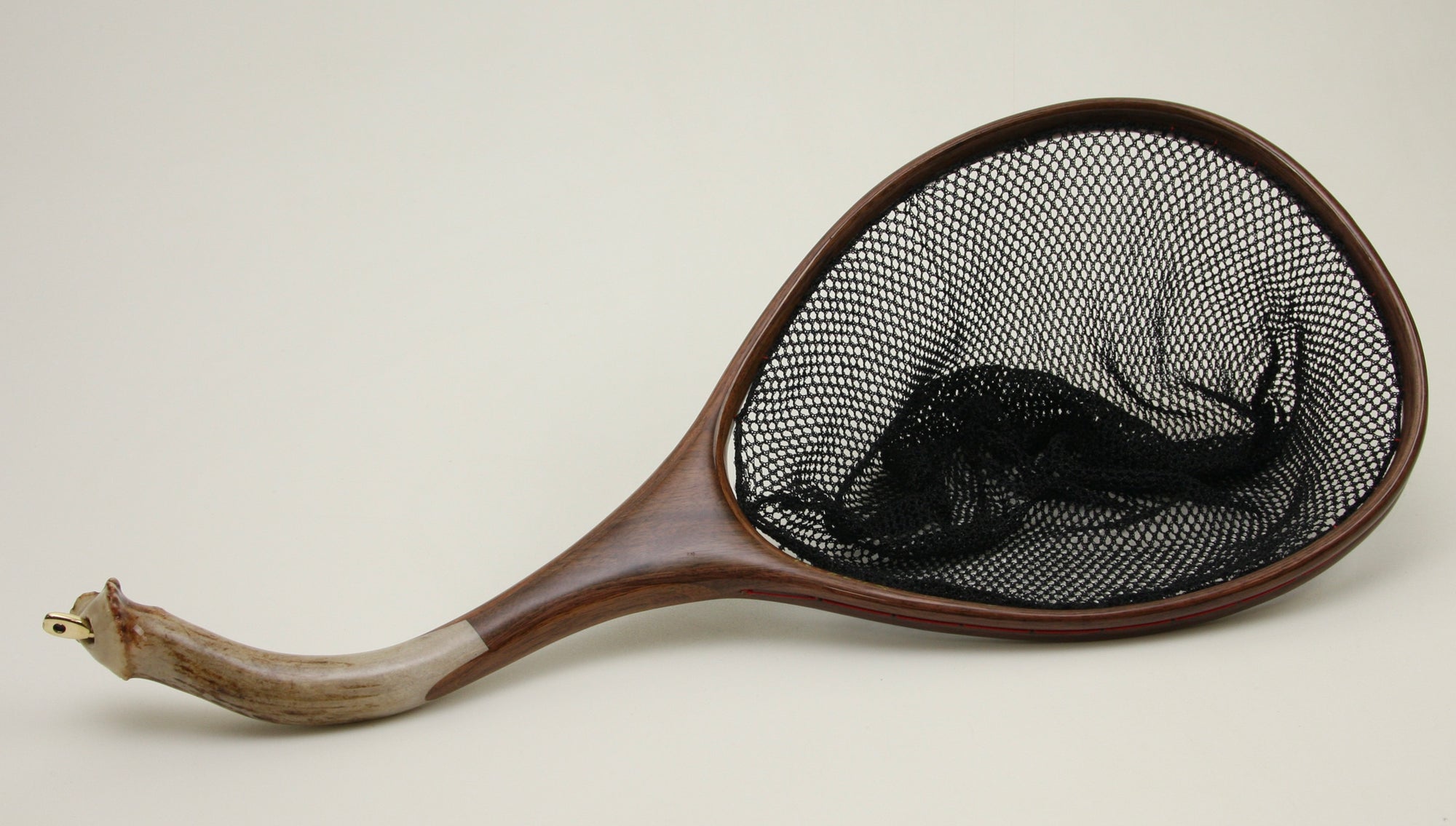 Medium sized Fly Fishing Net with Deer Antler and Walnut