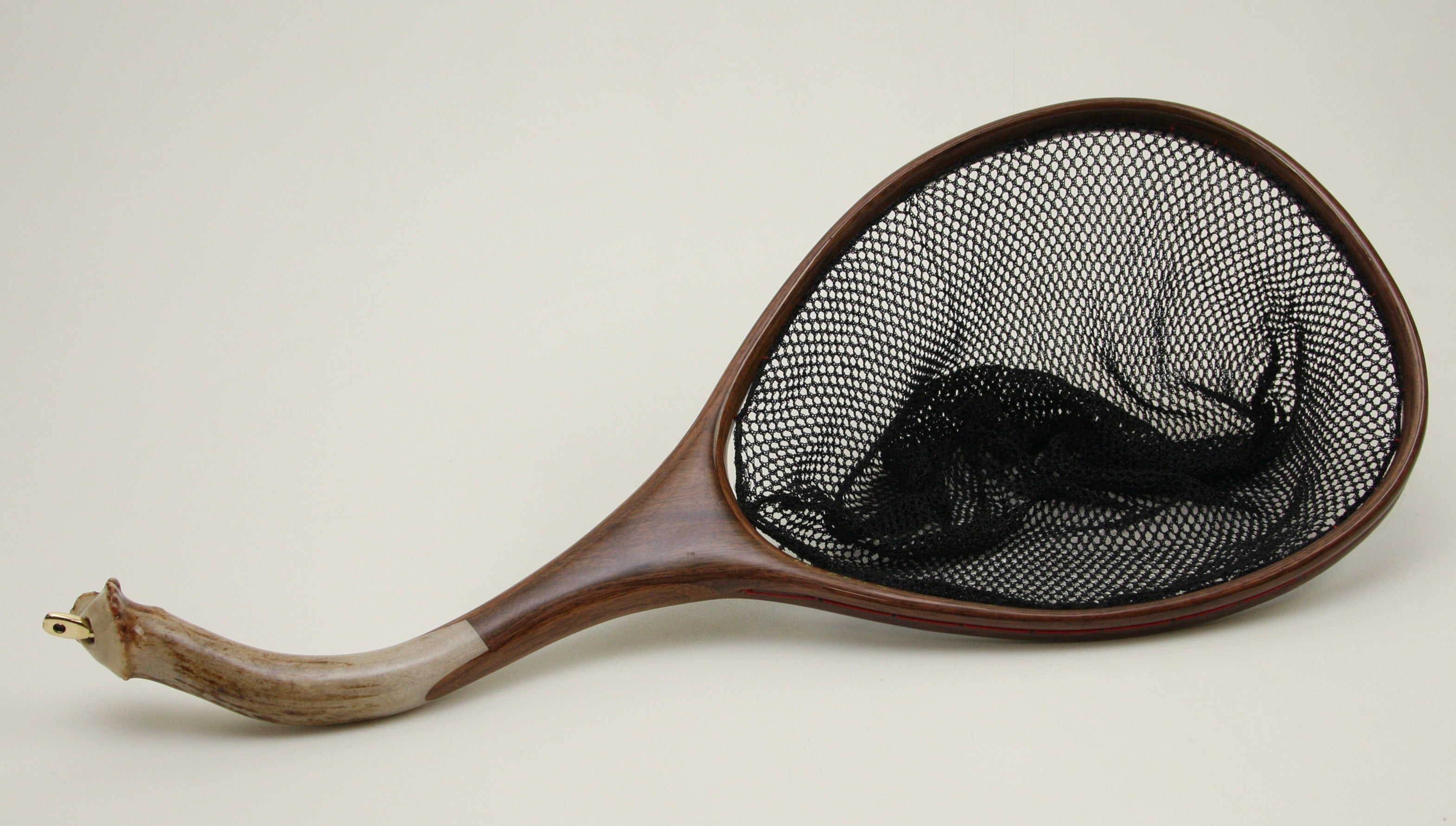 Medium sized Fly Fishing Landing Net with Deer Antler and Walnut
