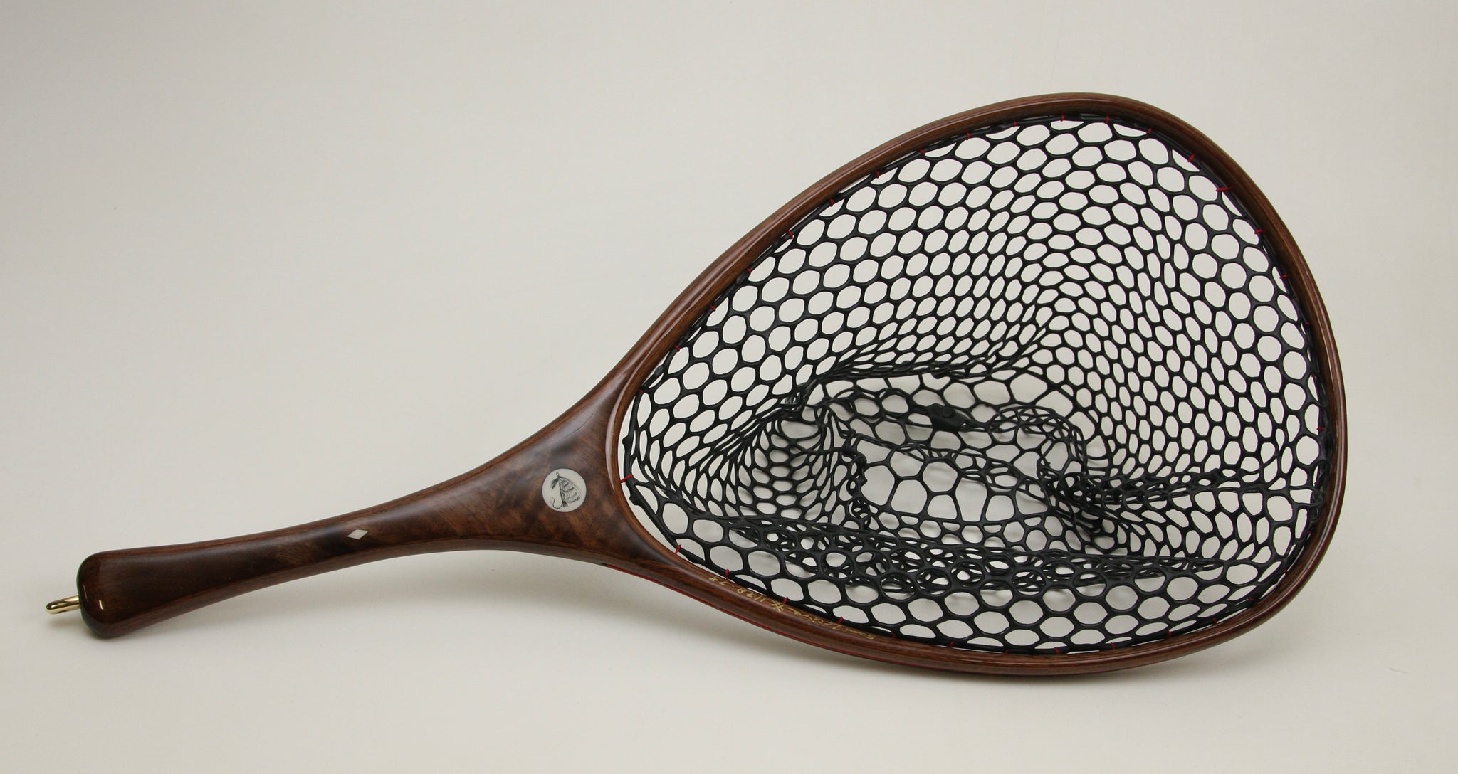 Large Fly Fishing Net: Walnut and Art