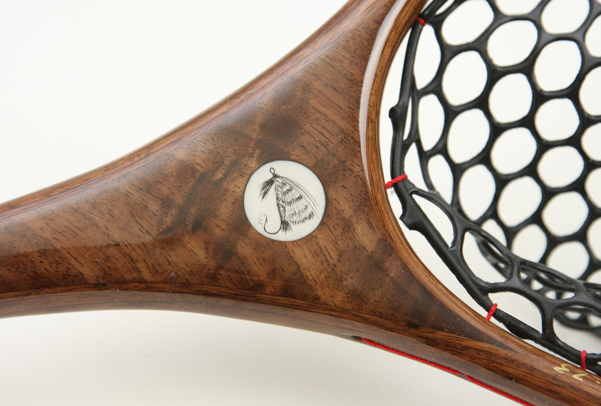 Large Fly Fishing Net: Walnut and Art