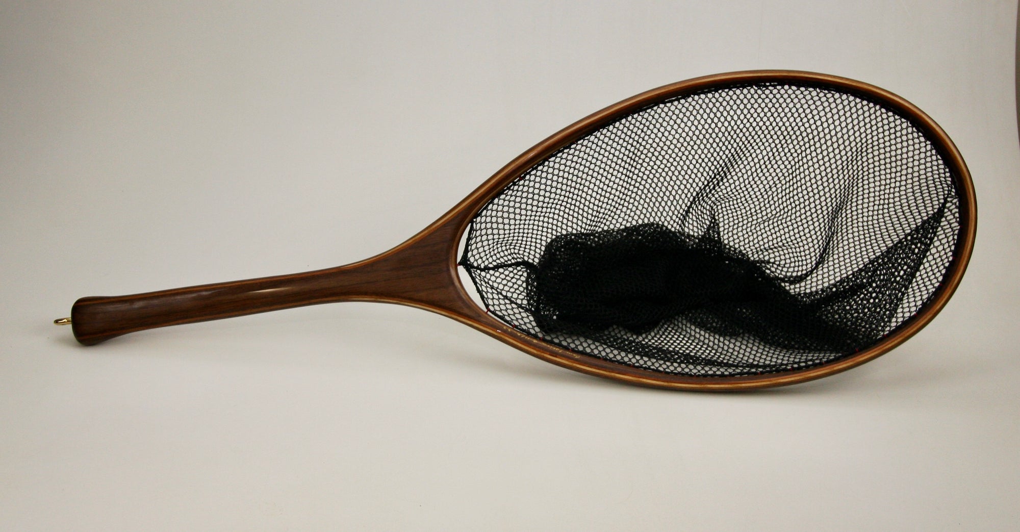Custom wooden catch and release landing nets in stock, ready to