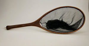 Large Oval Hoop Landing Net in Walnut, Ash and Cherry