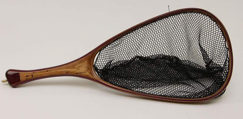 Custom landing net in shades of brown.