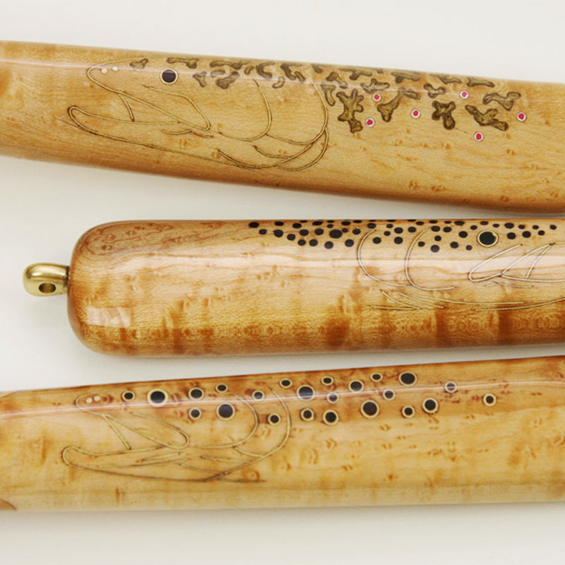 Inlays and art for a Custom wooden Landing Net - Nets that Honor the Fish